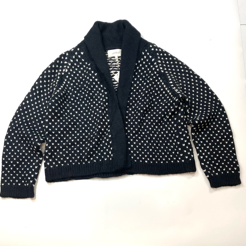 THE GREAT The Tiny Hearts Lodge Jacquard Cardigan Size 2